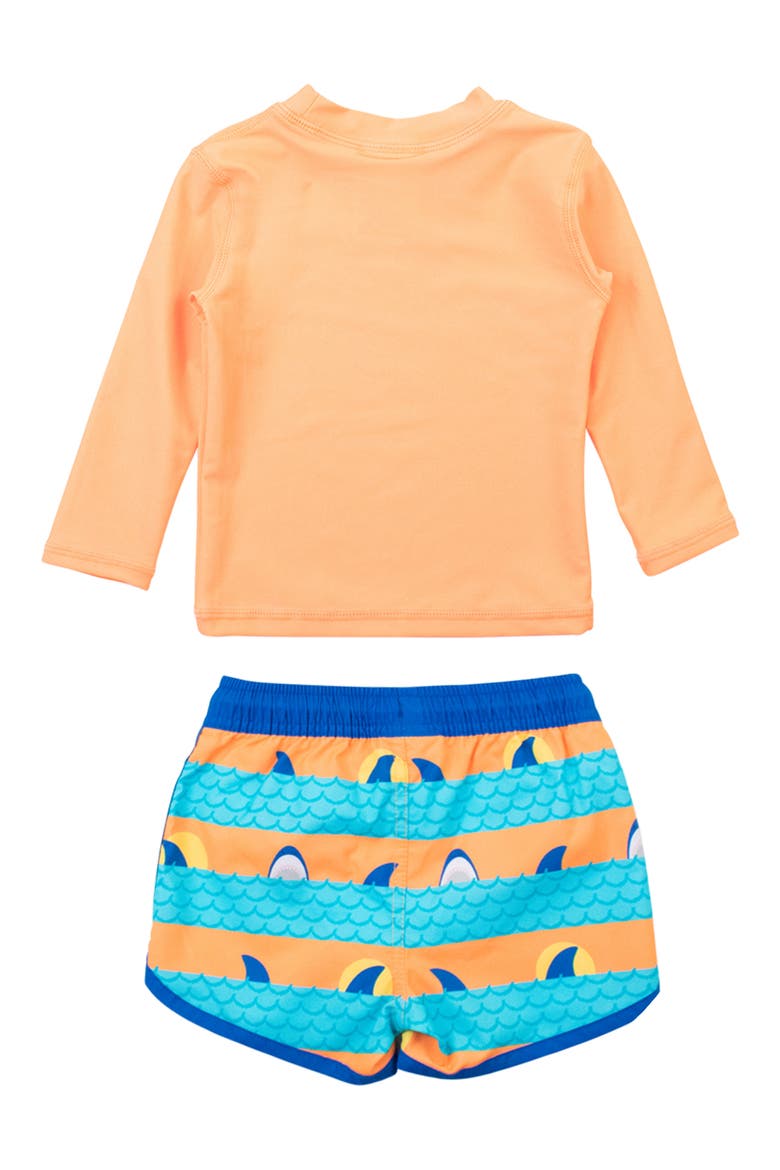 Long Sleeve Two-Piece Rashguard Swimsuit, Alternate, color, ORANGE