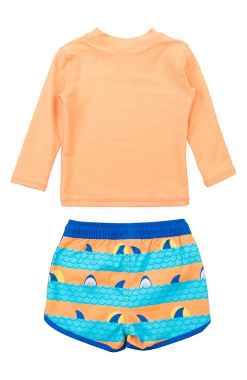Ruggedbutts Long Sleeve Two-piece Rashguard Swimsuit In Orange