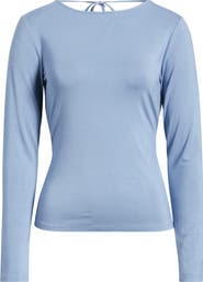 Open Edit Cowl Back Long Sleeve Shirt