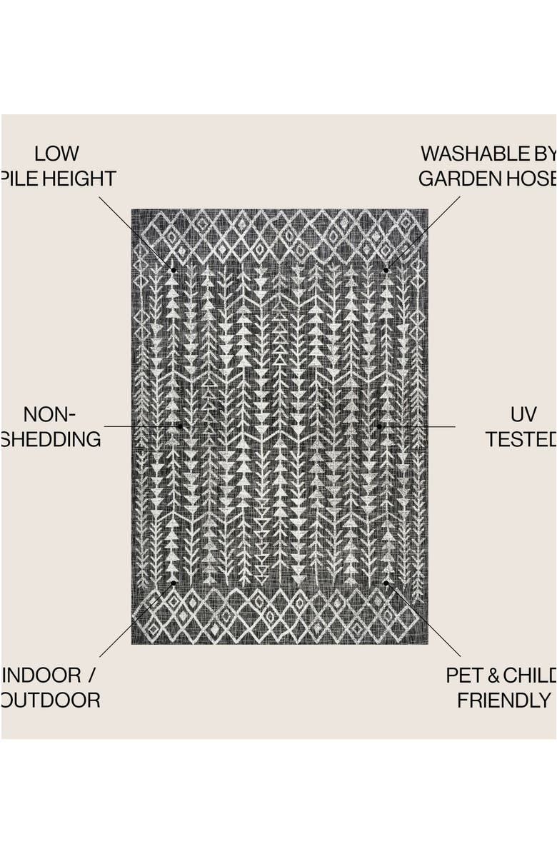 JONATHAN Y Tokay Bohemian Geometric Indoor/Outdoor Area Rug, Alternate, color, Black/Ivory