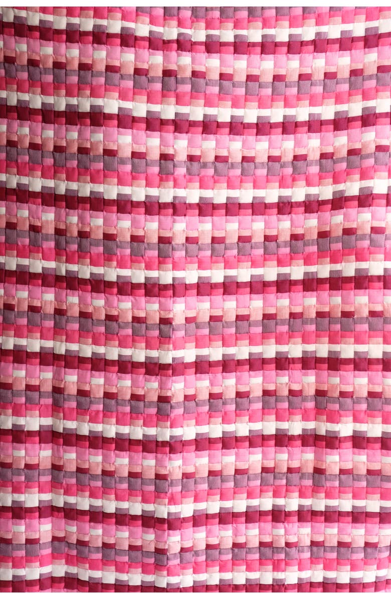 Inner Child Pink Tetris Sujani Quilt/Throw, Alternate, color, King