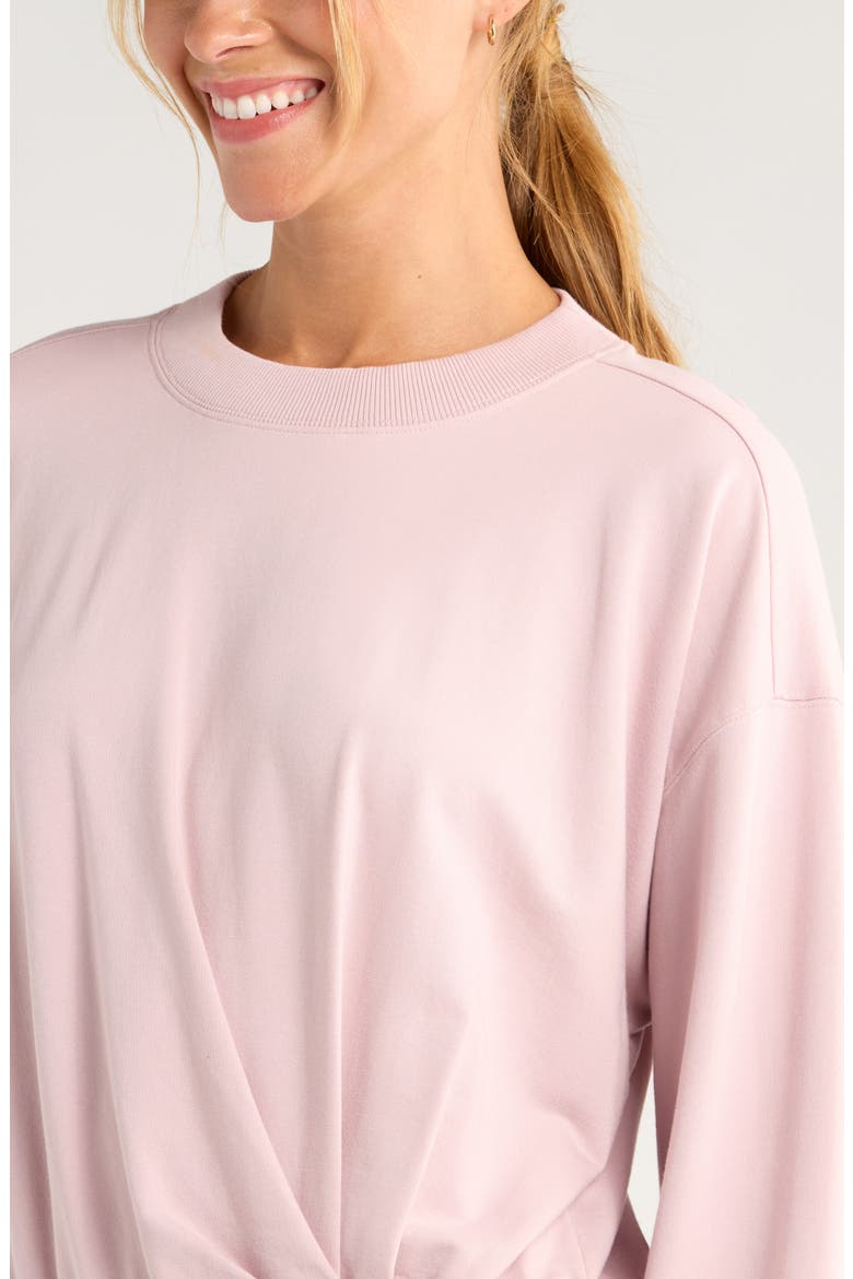 Luxe Terry Pleated Pullover, Alternate, color, PURPLE LILAC