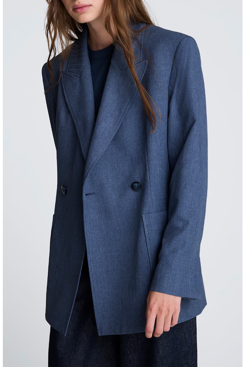 Contour Double Breasted Jacket, Alternate, color, CADET BLUE MULTI