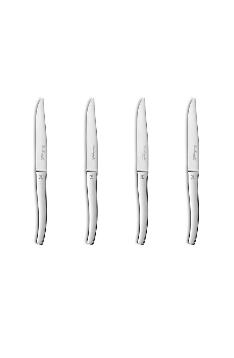 Couzon Alphonse Abeille Steak Knife Set of 4 Smooth, Alternate, color, Silver