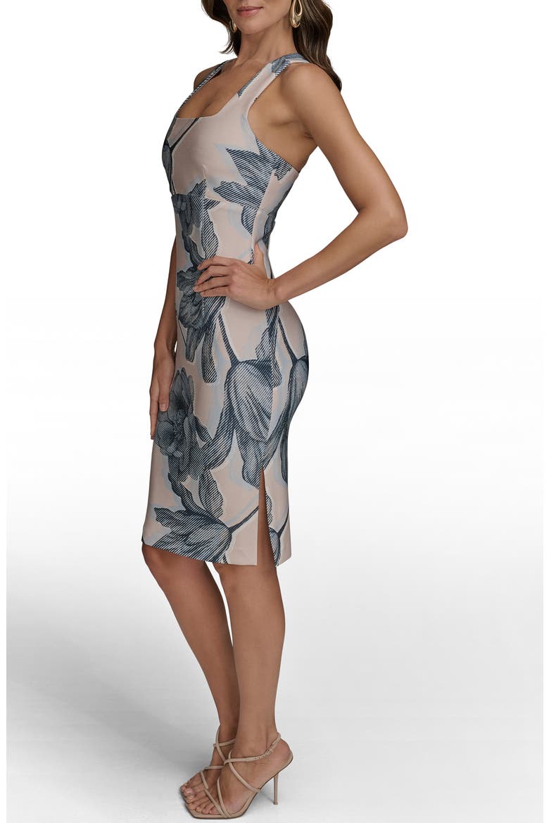 Floral Sheath Dress, Alternate, color, SAND MULTI