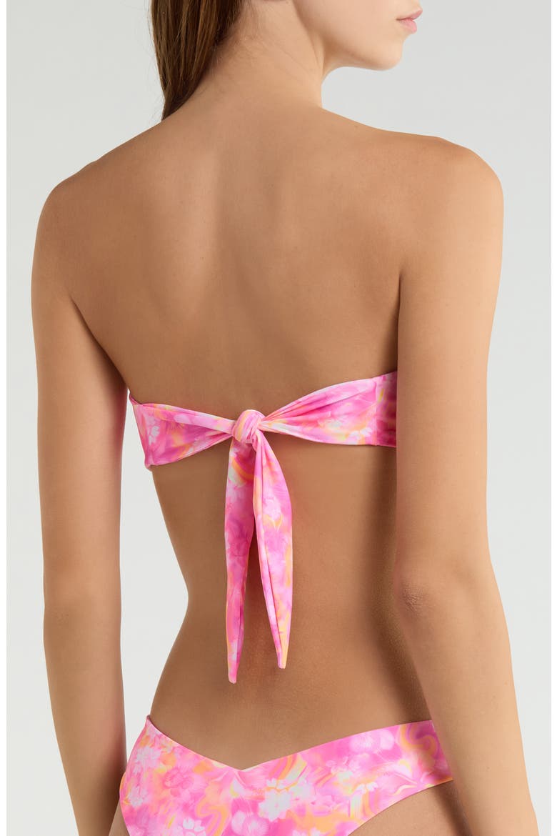 Strapless Bandeau Bikini Top, Alternate, color, PETAL POP