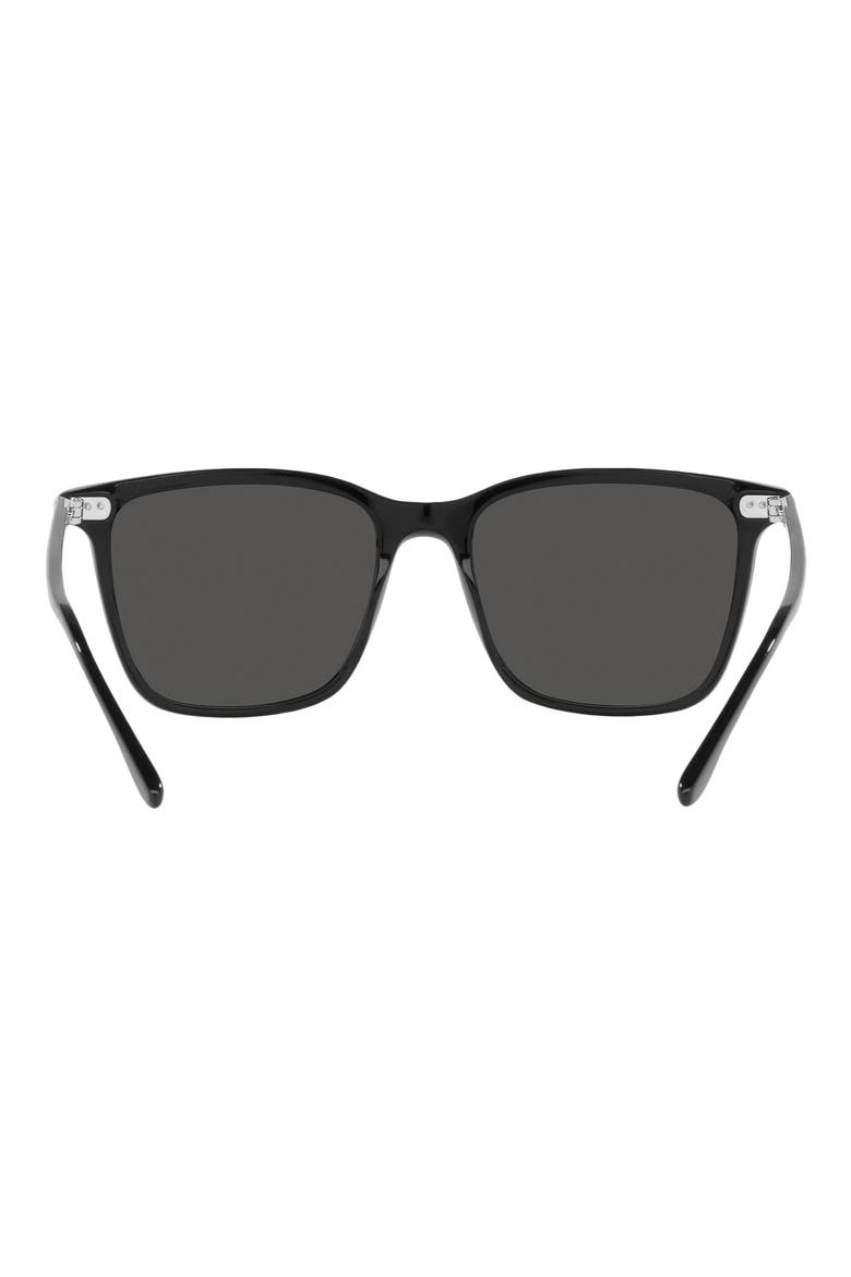 53mm Pillow Sunglasses, Alternate, color, SHINY BLACK / DARK GREY