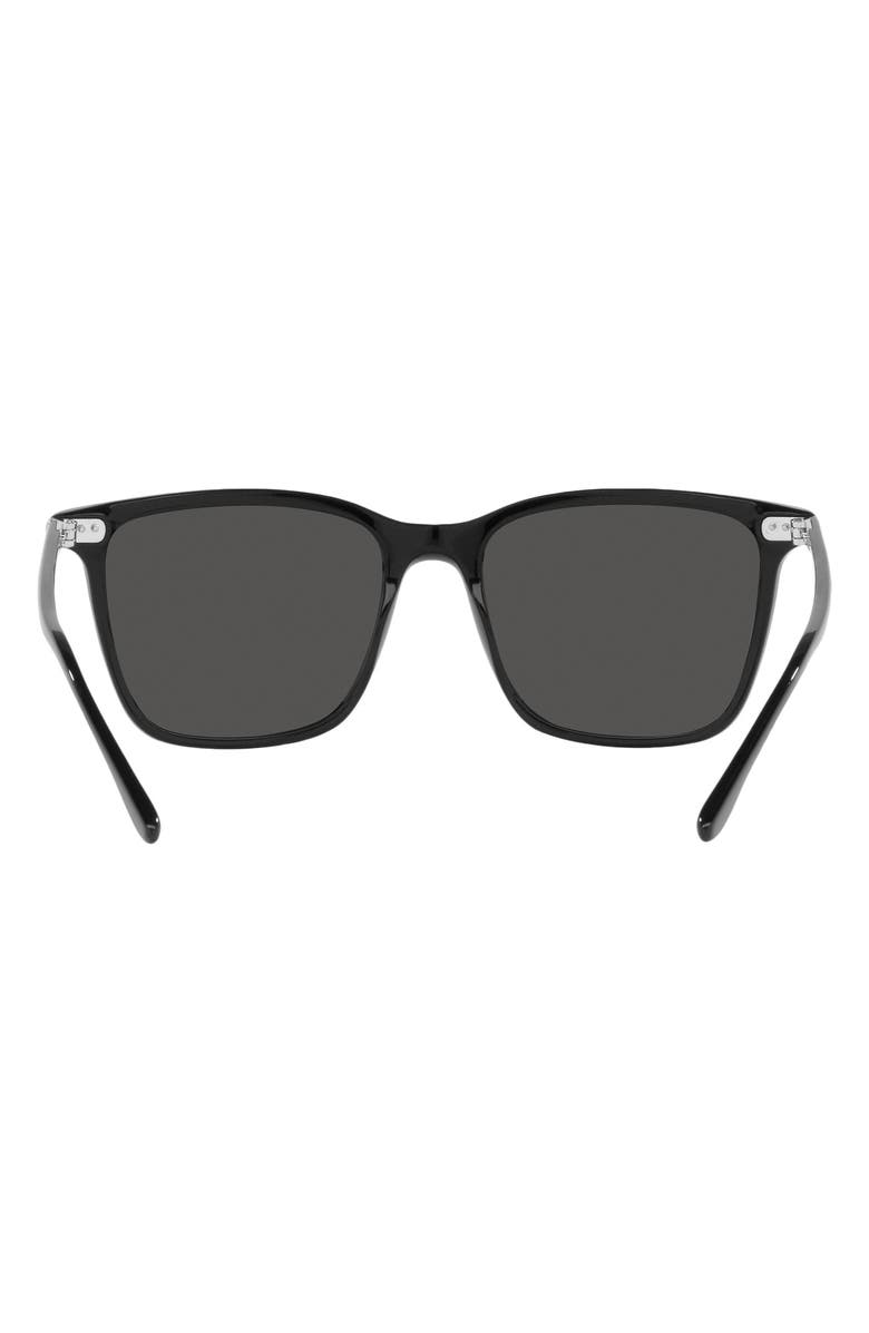 Ralph Lauren 53mm Pillow Sunglasses, Alternate, color, Shiny Black / Dark Grey