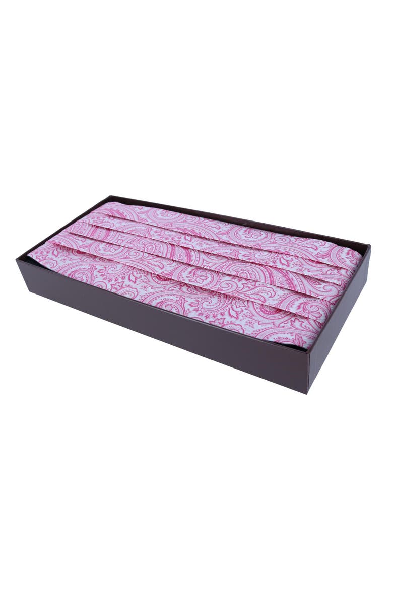 Sobee Paisley Silk Cummerbund, Alternate, color, Pink Paisley