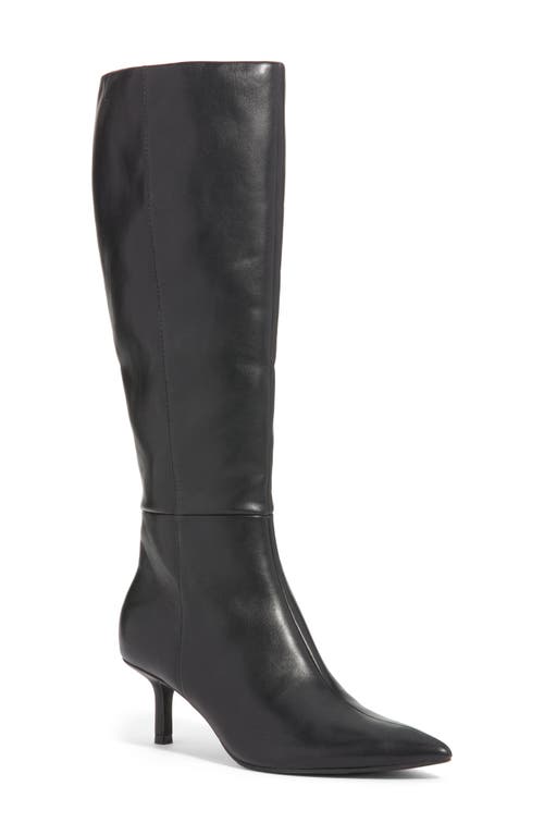Open Edit Elara Pointed Toe Knee High Boot In Black