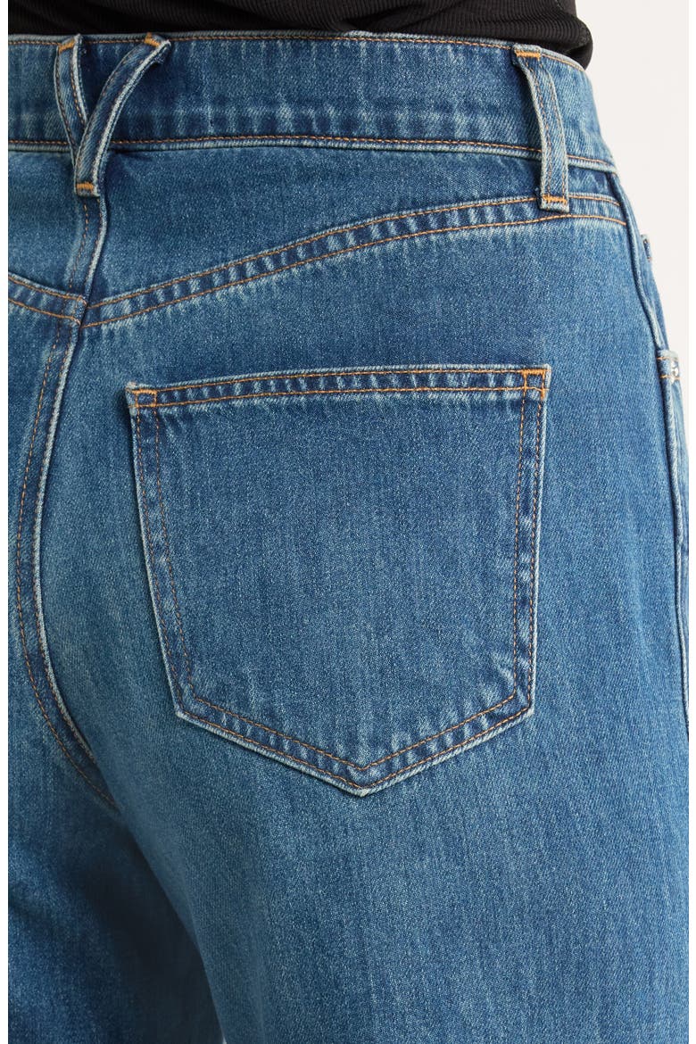 Taylor Raw Hem High Waist Wide Leg Jeans, Alternate, color, REBEL MOON