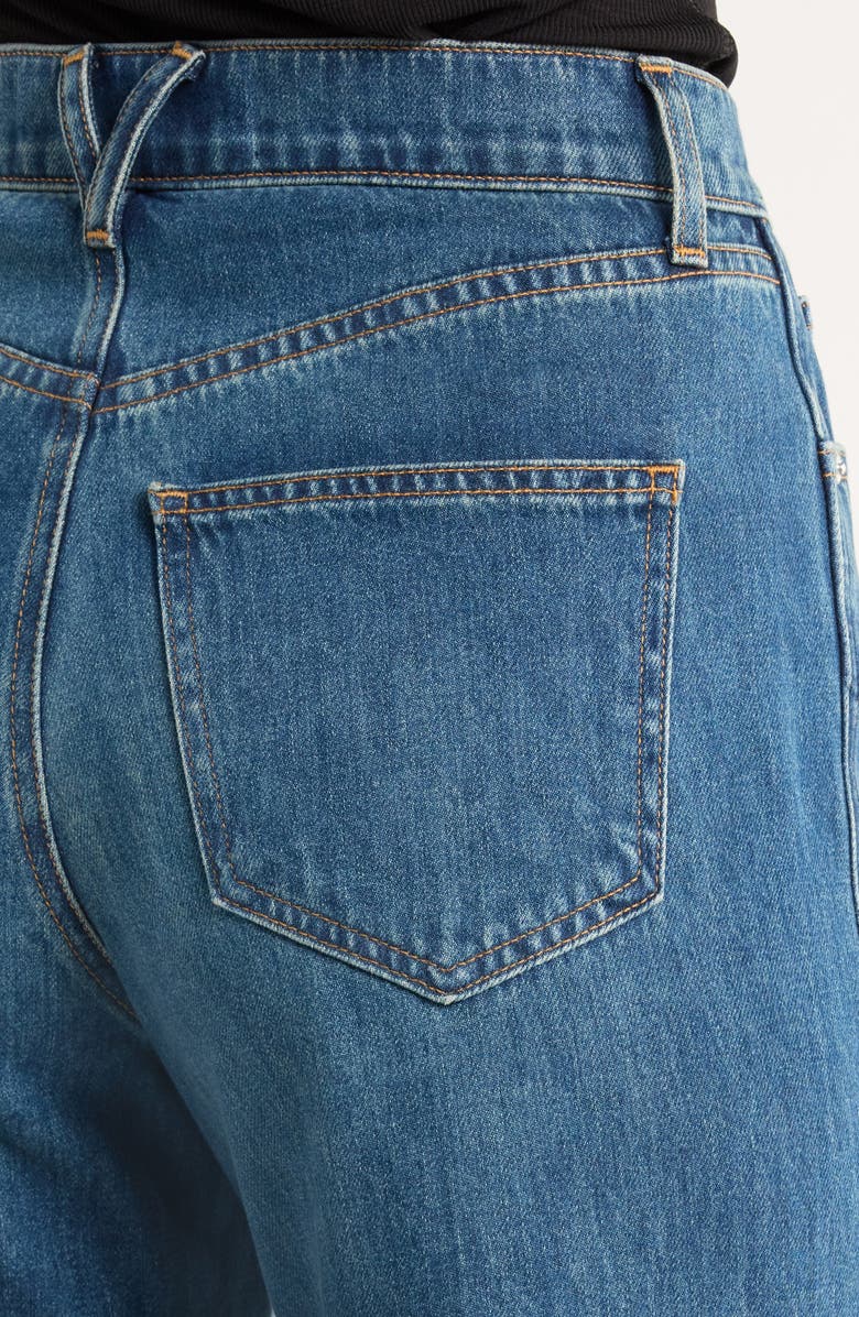 Veronica Beard Taylor Raw Hem High Waist Wide Leg Jeans, Alternate, color, Rebel Moon