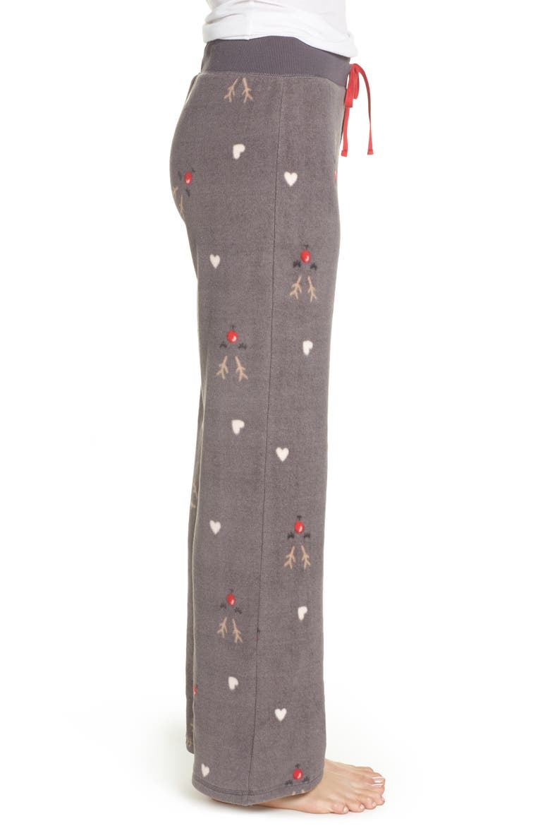 Fleece Pajama Pants, Alternate, color, GREY PAVEMENT RUDOLF