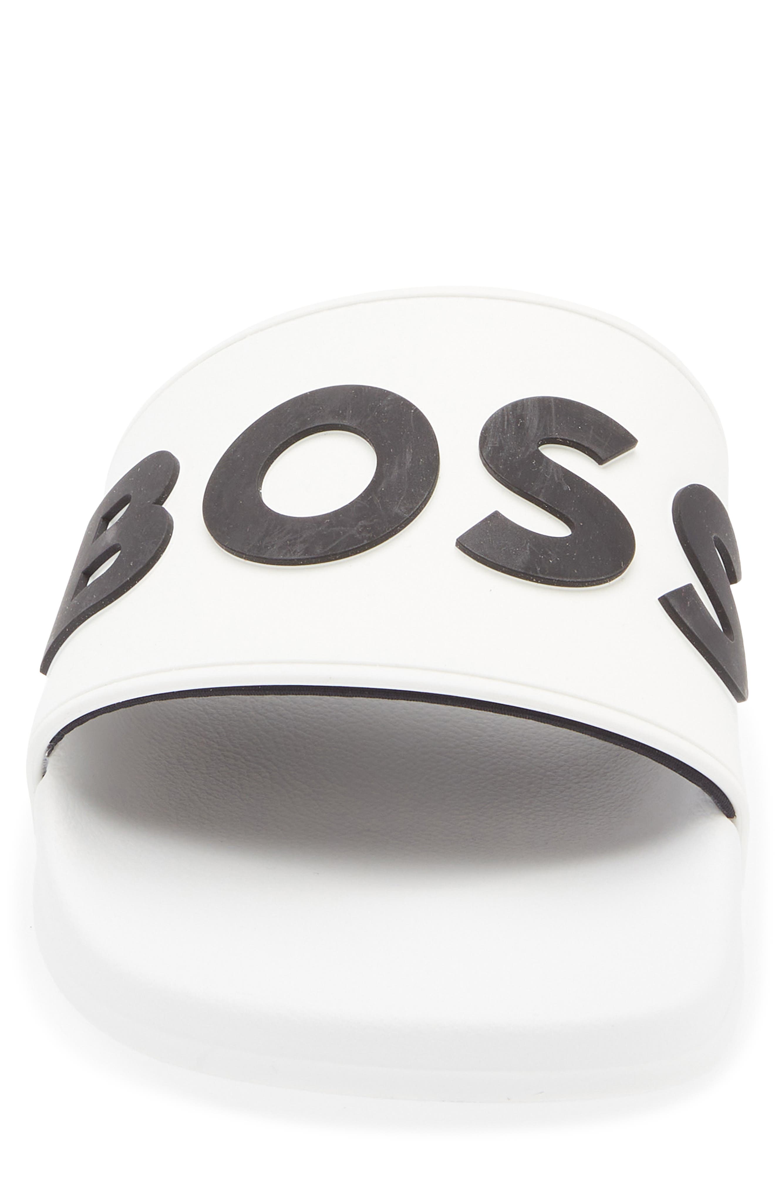 BOSS Kirk Slide Sandal, Alternate, color, White