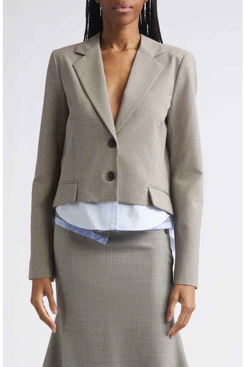 Crop Back Cascade Jacket, Main, color, BROWN MULTI