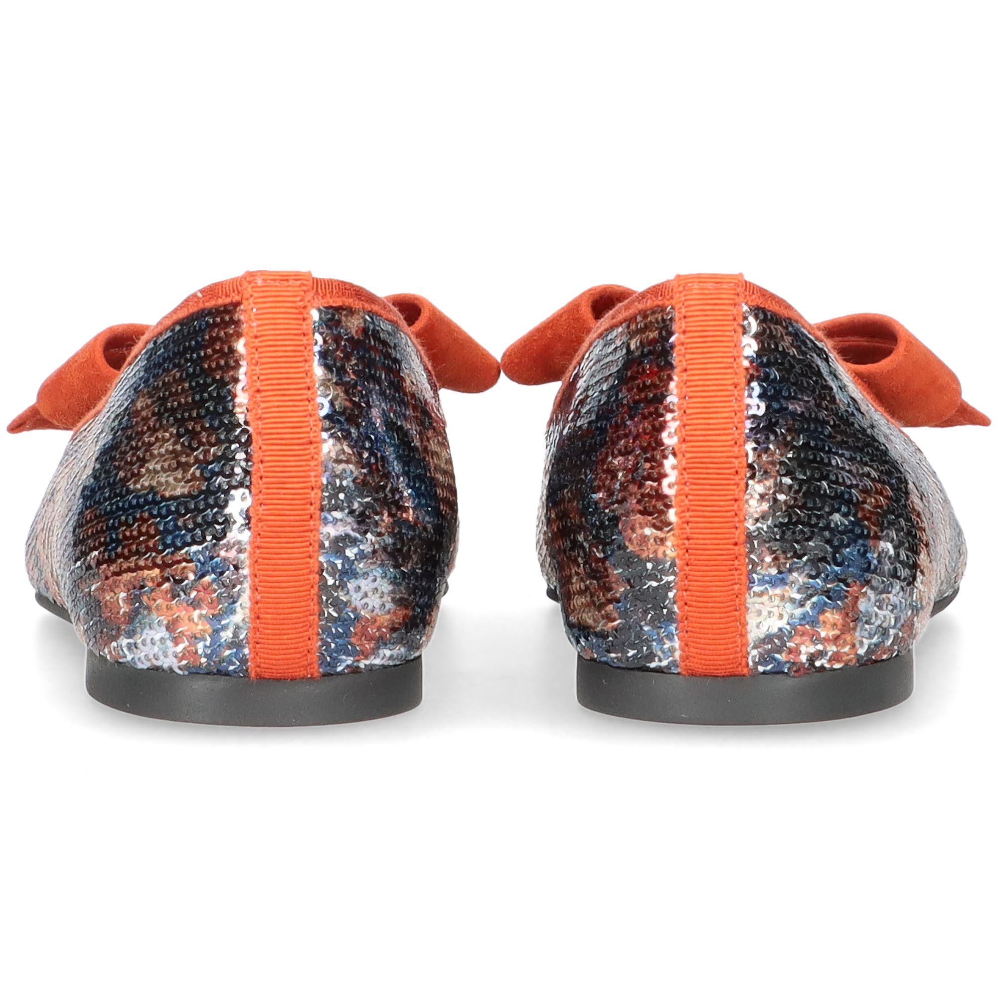 Pretty Ballerinas Pointed Toe Bow Loafer, Alternate, color, Orange And Blue