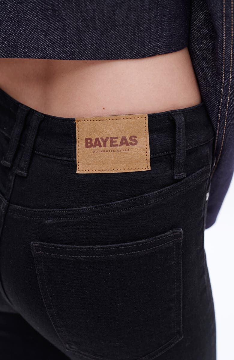 Bayeas High Waist Raw Hem Skinny Jeans, Alternate, color, 