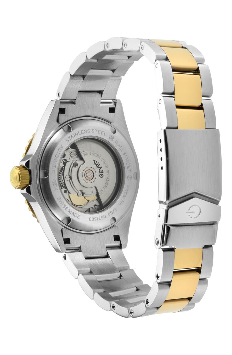 GEVRIL Wall Street Two-Tone Swiss Automatic Bracelet Watch, 39mm ...