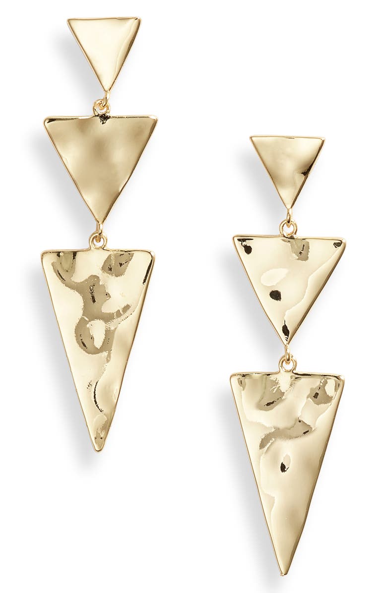 gorjana Luca Tiered Triangle Drop Earrings, Main, color,
