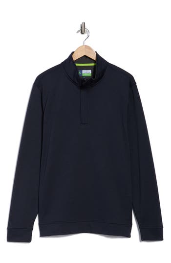 Tailorbyrd Luxe Performance Golf Fleece Quarter Zip Pullover In Blue
