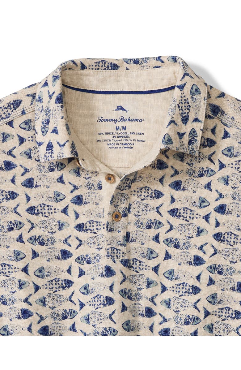 Tommy Bahama Sardina Soirée Polo, Alternate, color, Blue/ Natural