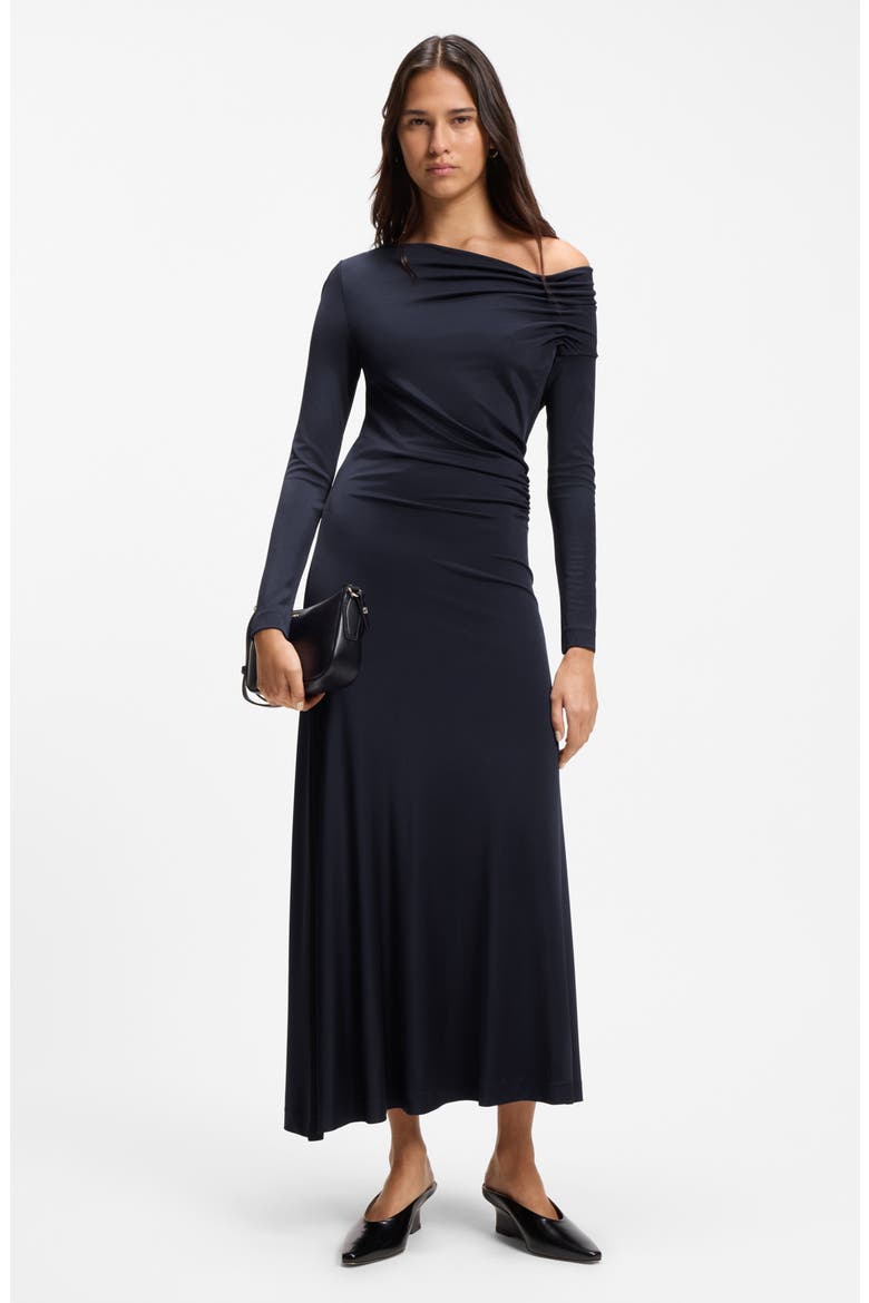 Ejoe Long Sleeved Asymmetric Neck Maxi Dress, Alternate, color, SKY CAPTAIN