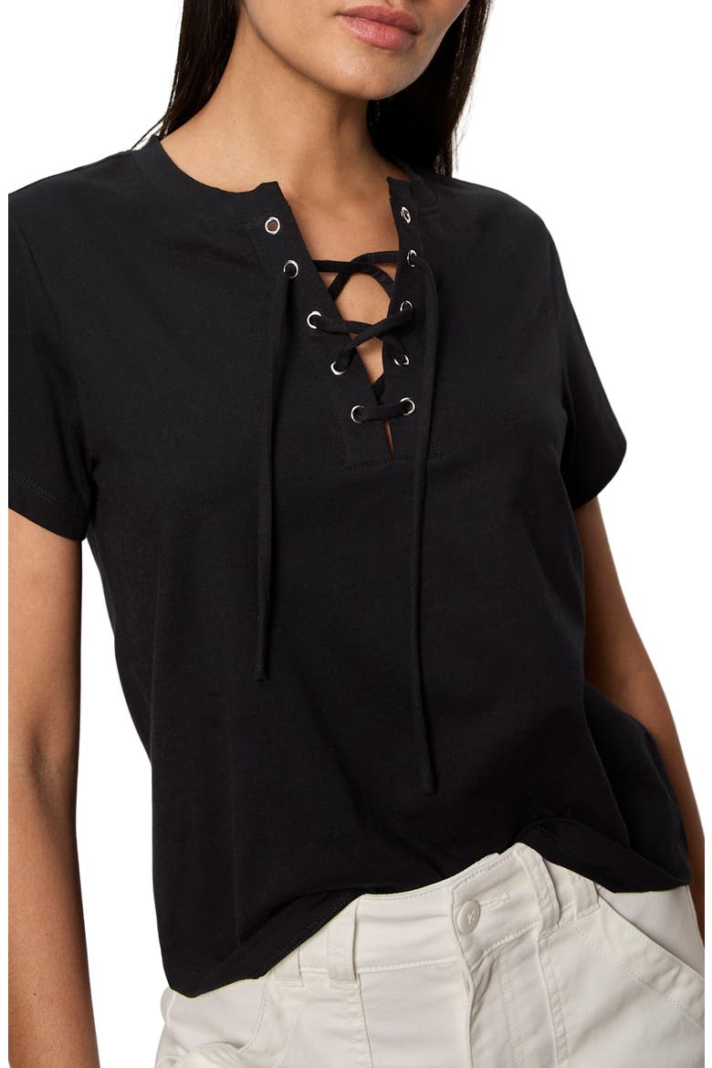 Timeless Lace-Up T-Shirt, Alternate, color, BLACK