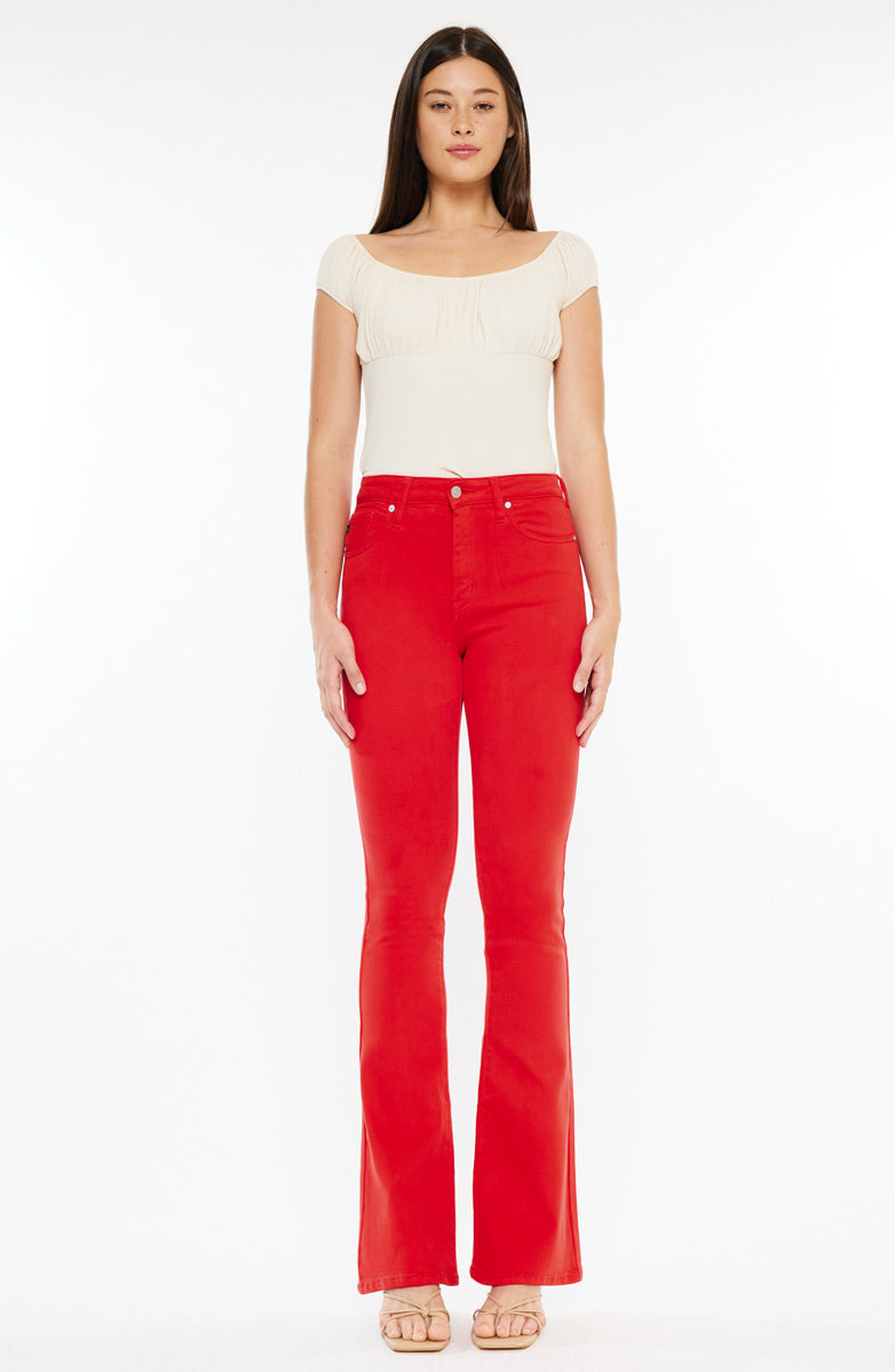 KanCan Ami High Rise Bootcut Jeans in Red Wash 