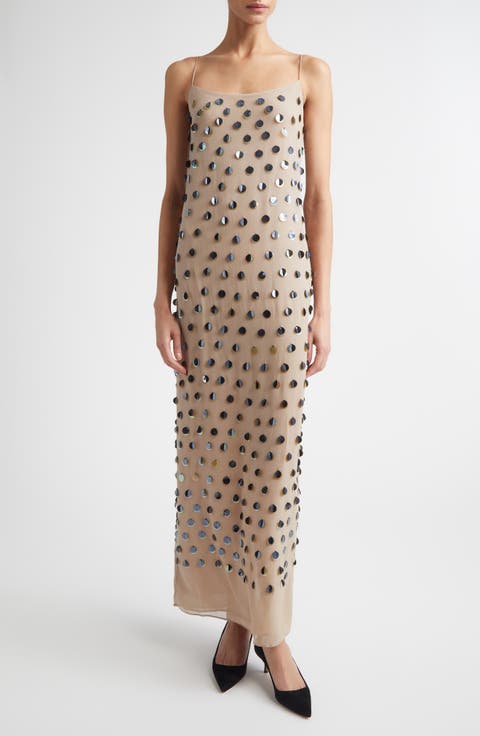 Paillette Embroidered Georgette Slipdress