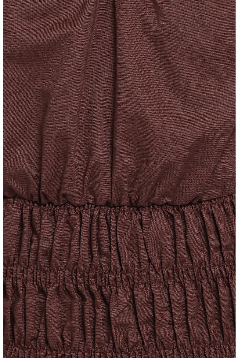 Lucilla Shirred Top, Alternate, color, CHOCOLATE