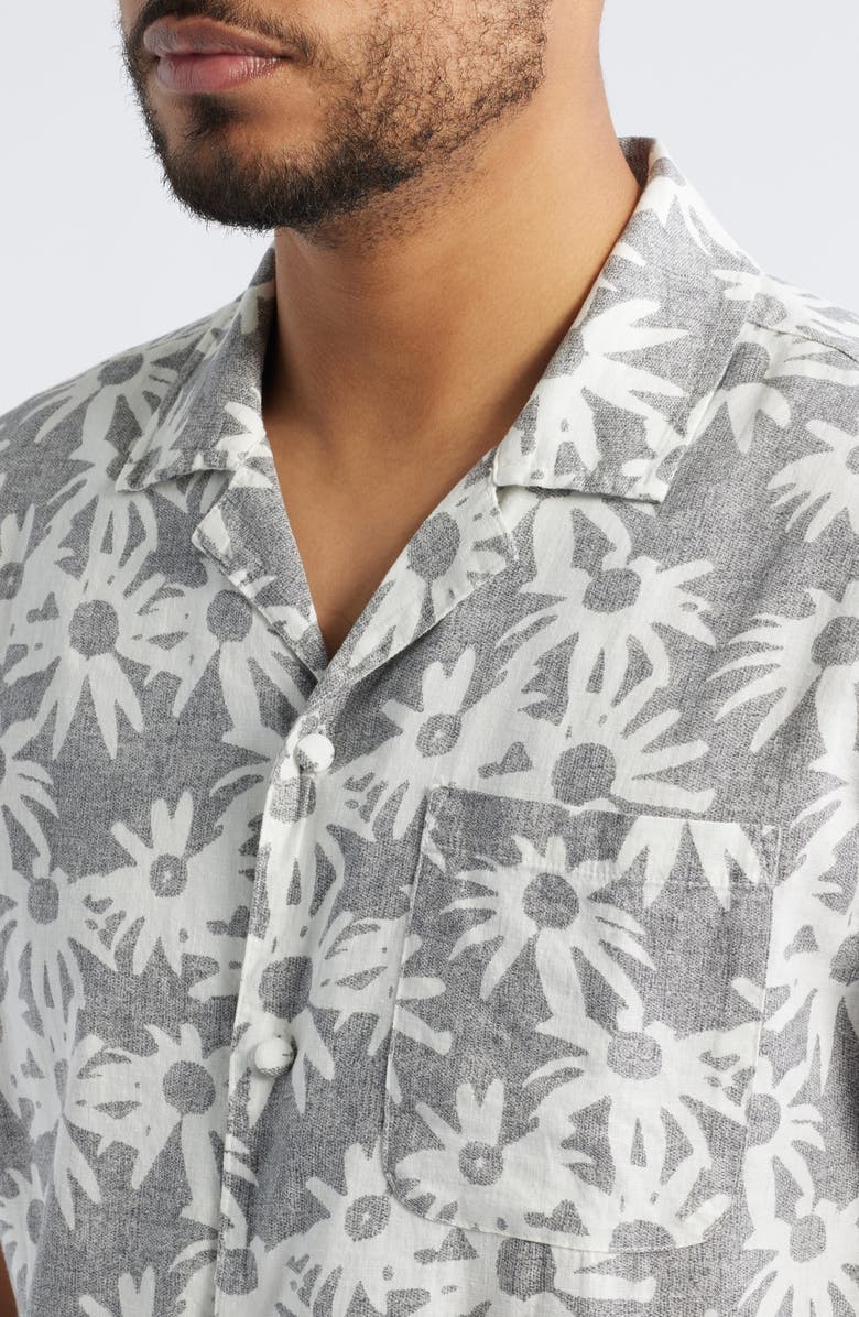 Rails Waimea Short Sleeve Linen Blend Camp Shirt, Alternate, color, Perennial Charcoal