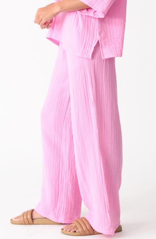 Electric & Rose Cotton Gauze Cover-up Pants In Pink