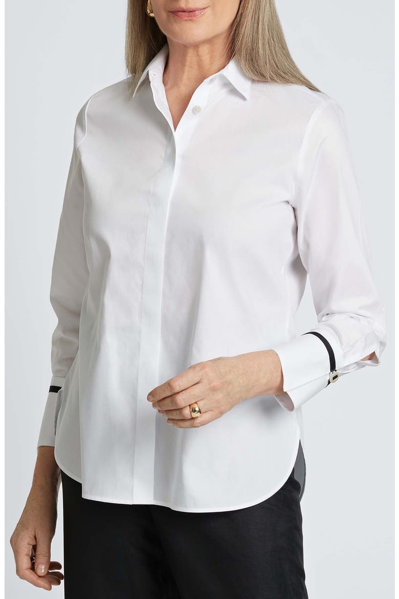 Iris Button-Up Shirt, Main, color, WHITE