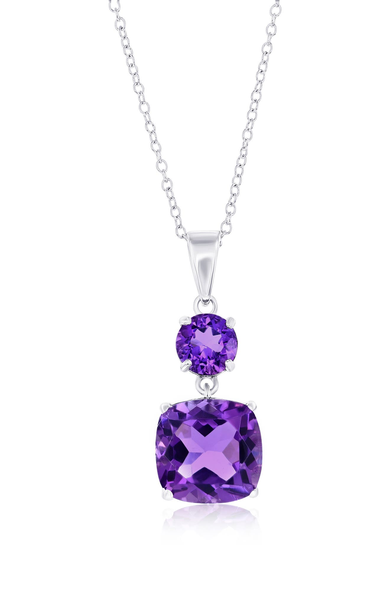 SIMONA Sterling Silver Amethyst Pendant Necklace