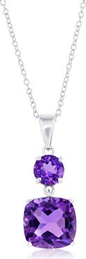 SIMONA Sterling Silver Amethyst Pendant Necklace