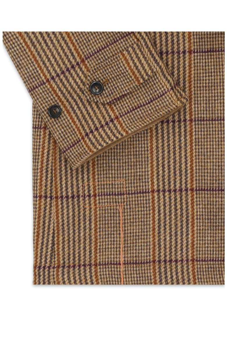 Stanford Check Wool Double-Faced Single-Breasted Coat, Alternate, color, BEIGE
