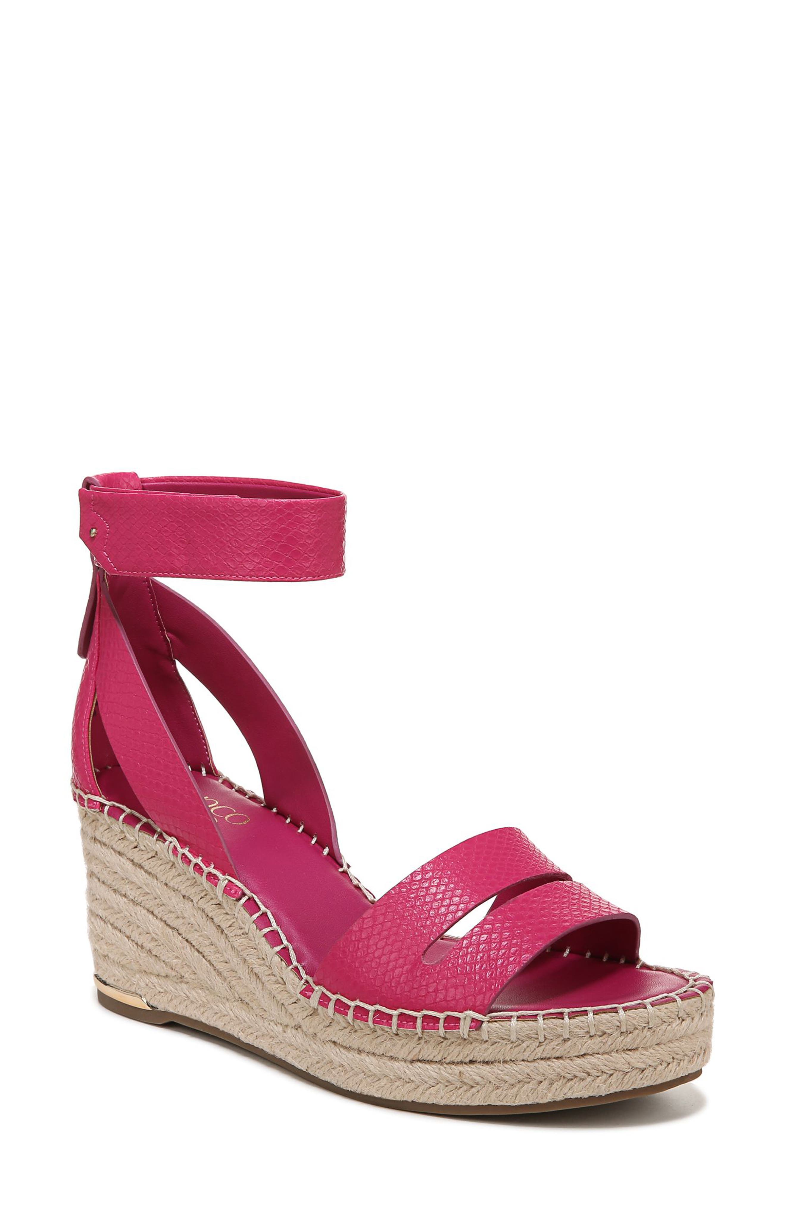 Callia Wedge Sandal, Main, color, FUCHSIA