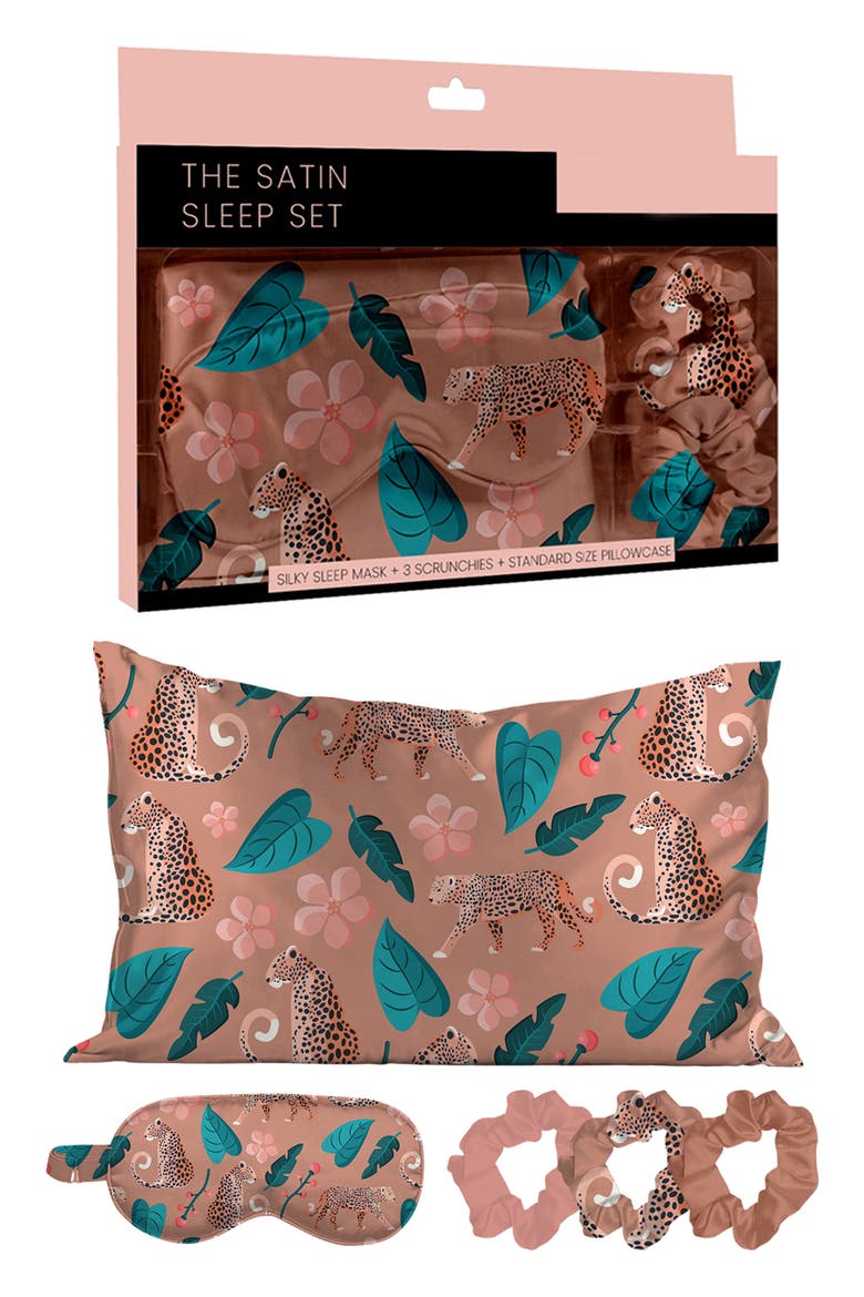 Satin Sleep 5-Piece Set, Alternate, color, WILD SAFARI