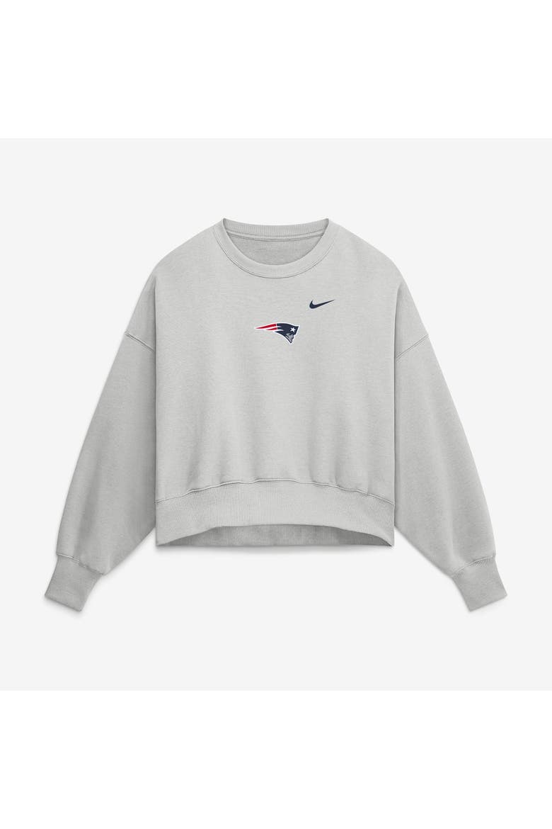 Women's Nike  Gray New England Patriots Oversized Primetime Phoenix Fleece Sweatshirt, Alternate, color, Gray
