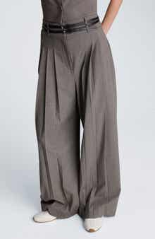 Kenneth Cole Double Pleat High Waist Wide Leg Pants