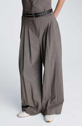 Kenneth Cole Double Pleat High Waist Wide Leg Pants