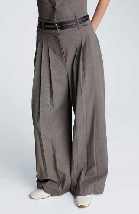Kenneth Cole Double Pleat High Waist Wide Leg Pants