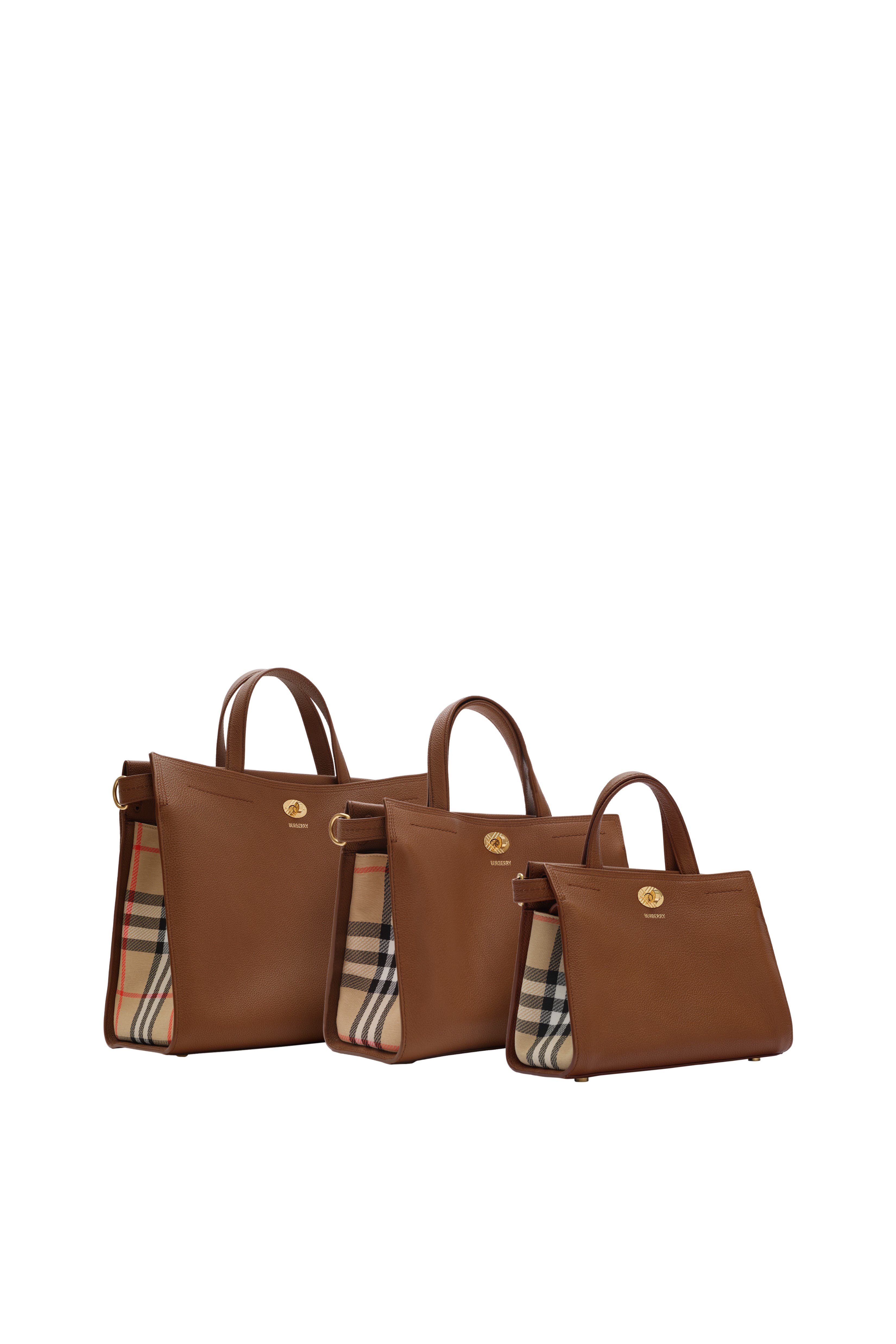 Medium Check Cotswolds Tote, Alternate, color, Hazel brown