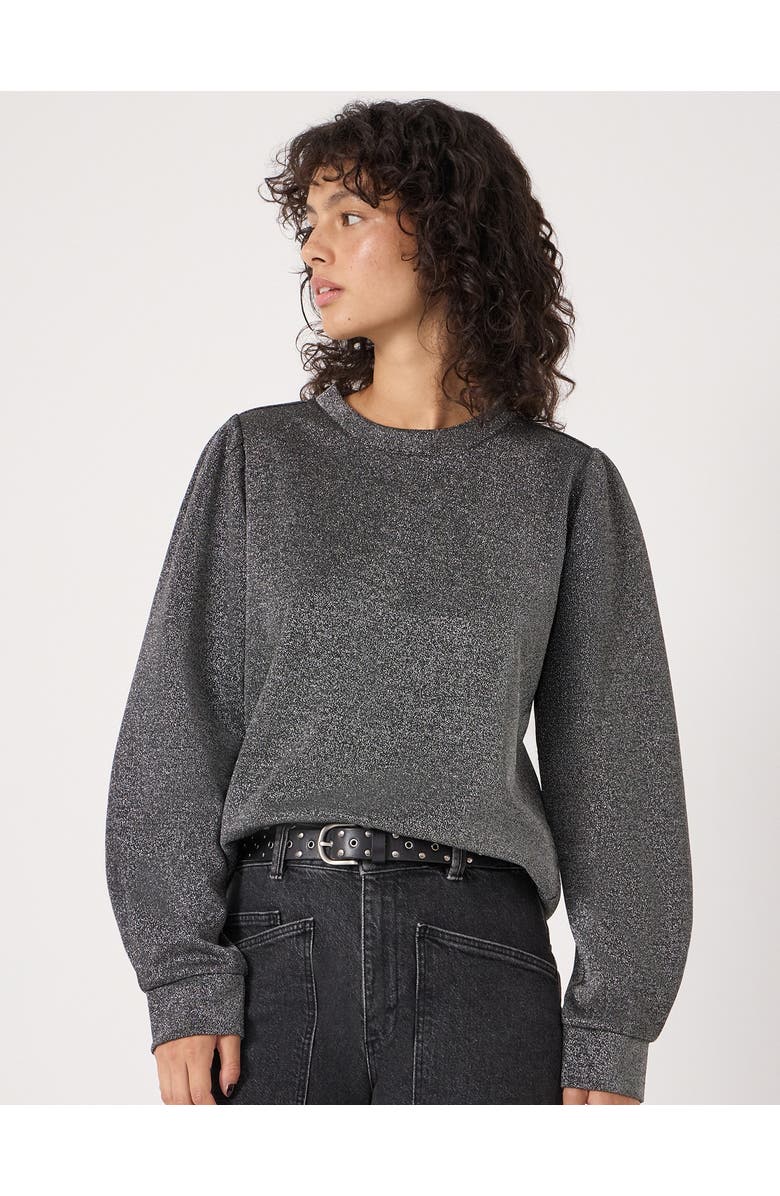 Hush Emily Sparkle Puff Sleeve Jersey Top, Main, color, Gunmetal Grey