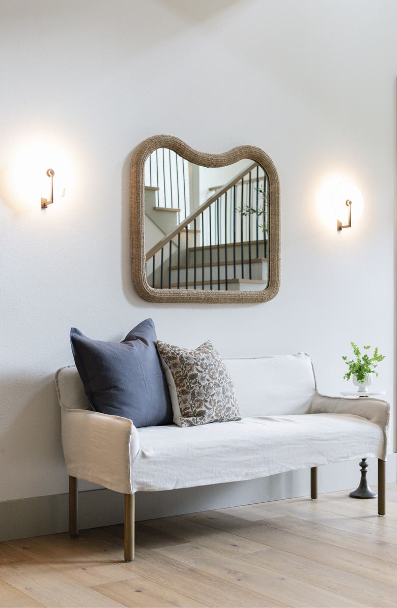 Linen & James Ethan | Flange Charcoal Gray Natural Linen Pillow Cover, Alternate, color, Charcoal Gray