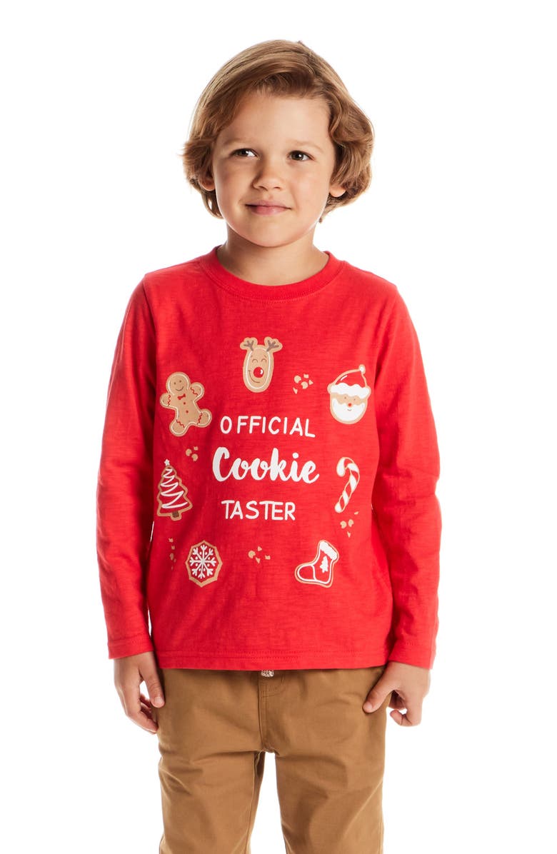 Andy & Evan Kids' Cookie Taster Long Sleeve Cotton Graphic T-Shirt, Alternate, color, Red