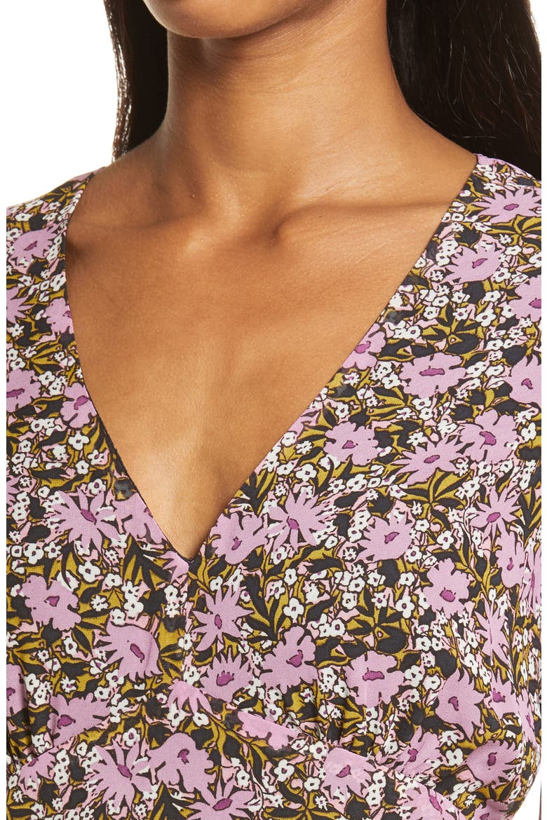 Lovestoned Floral Long Sleeve Dress, Alternate, color, PURPLE