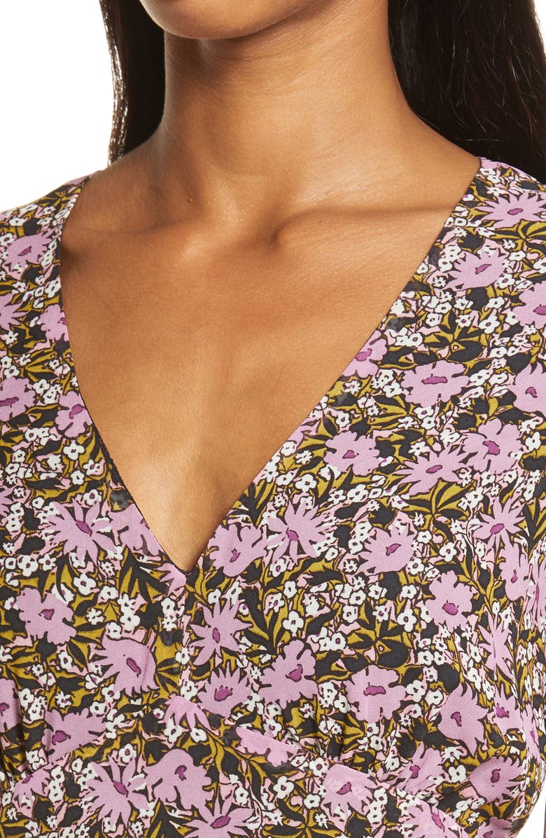 Lost + Wander Lovestoned Floral Long Sleeve Dress, Alternate, color, Purple