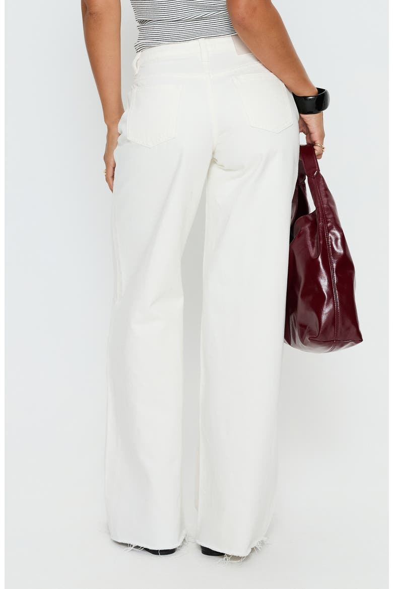 Darla Raw Hem Low Rise Straight Leg Jeans, Alternate, color, WHITE
