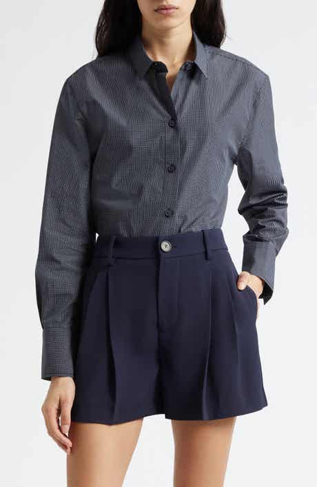Micro Grid Cotton Button-Up Shirt